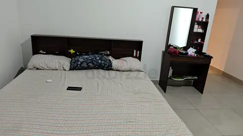 King Size Bed with Mattress and Matching Dresser, Stool