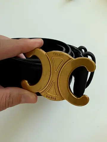 Celine Black Belt with Gold Buckle