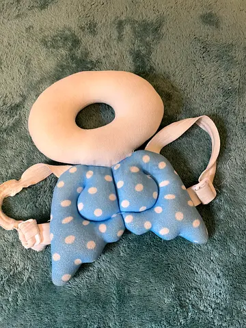 Baby head protector with straps