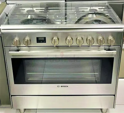 Bosch 5‑Burner Full Gas Cooker – 90 cm | With Digital Clock | Premium German Engineering