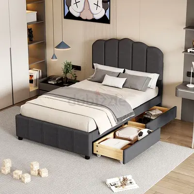 New Stylish and Modern Bed with Storage Drawers