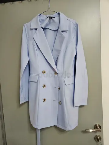 Elegant Elite Light Blue Long Womens Blazer