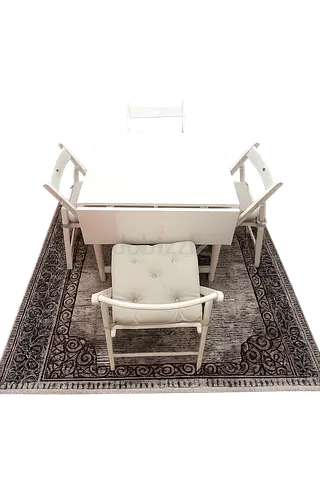 Elegant White Foldable Dining Table Set with Stylish Chairs