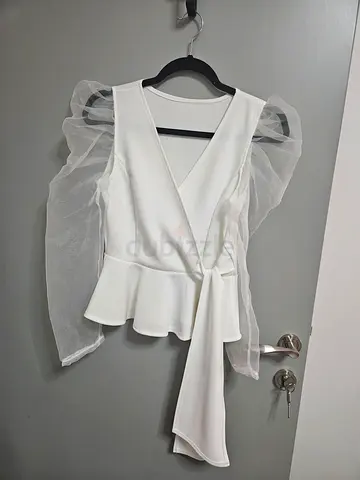 Elegant White Wrap Top