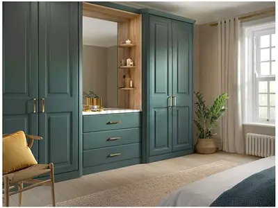 Stylish Wardrobe with Storage and Mirror
