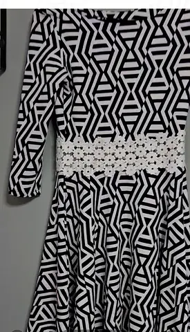 Stylish Black and White Patterned Dress
