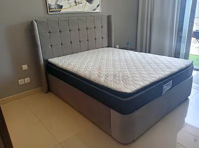 Modern Velvet Upholstered Bed