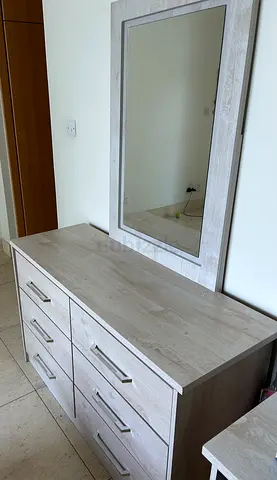 Stylish Bedside Dresser with Mirror