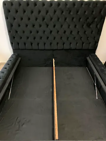 Elegant Black Upholstered Bed Frame