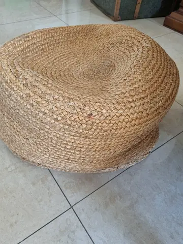 Home Decor - Woven stool and Vintage Trunks