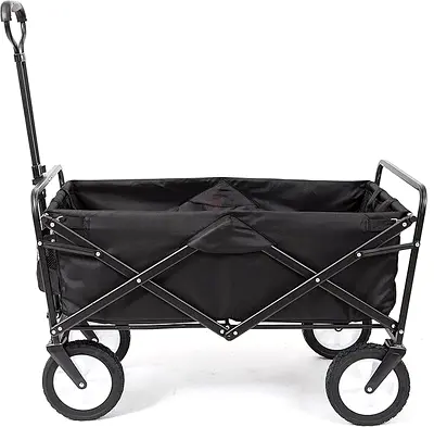 Collapsible Folding Outdoor Utility Wagon, Black