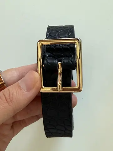 Stylish Black Crocodile Pattern Belt