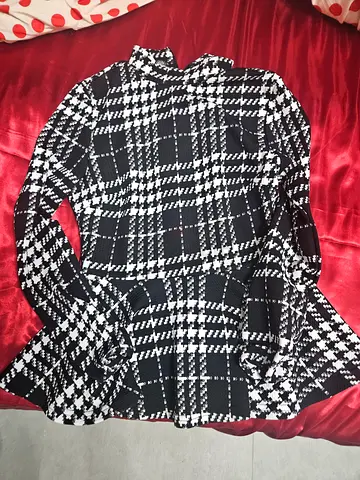 Stylish Black and White Checkered Top