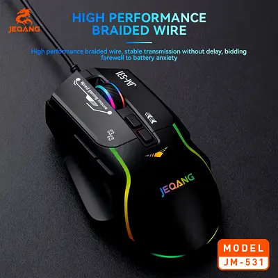 Gaming Mouse with RGB Lighting, 7 Buttons, 3600 DPI, USB Optical JEQANG Wired Discounted