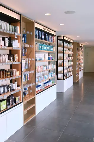 Skin Products display shelves