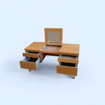 Modern Wooden Vanity Desk with Mirror