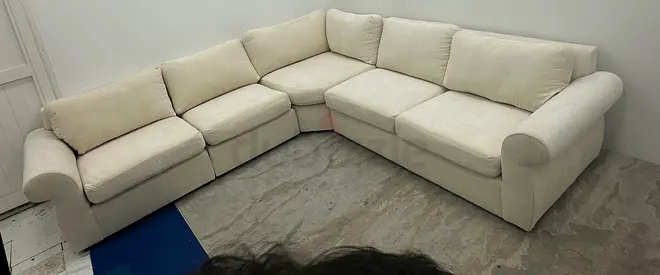 Pottery barn beige color sofa