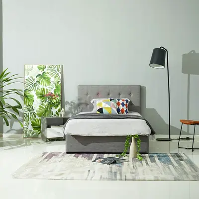 Light gray 90*200 single bed