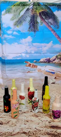 Handpainted vase/bottles for sale