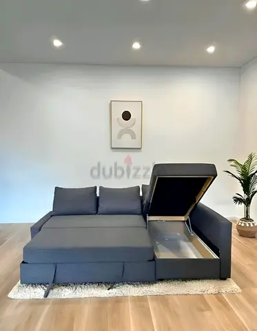 Modern Gray Sofa Bed with Storage