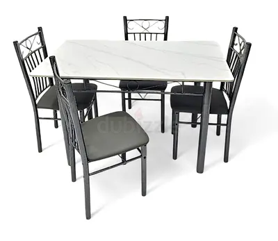 Elegant Dining Table Set with Four Chairs