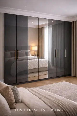 Modern Glass Wardrobe with Elegant Finish