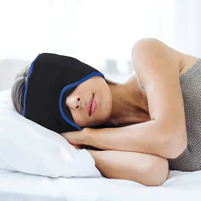 Sleeping Mask with 2 Ear Plugs and 2 Gel Pads, Comfortable Organic Cotton