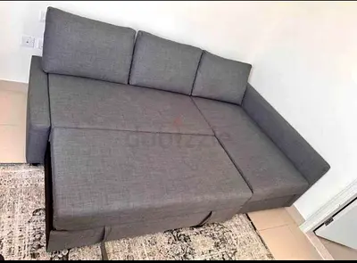 Comfortable Grey Corner Sofa with Storage