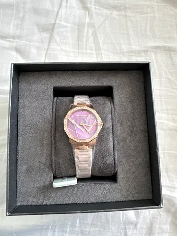 Elegant Purple Dial Watch in Box