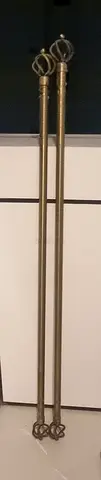 Elegant Vintage Curtain Rods with Decorative Finials ( Curtains free )