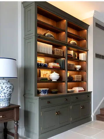 Elegant Wooden Bookcase with Lighting