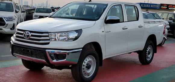 Toyota Hilux 2.4 Diesel  double cabin  ,,,4X4,,, white color  inside black M/T   Basic option 2025