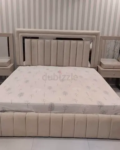 Stylish Beige Bed with Elegant Headboard for your dream bedroom