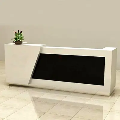 Elegant Marble-Front Executive Reception Desk