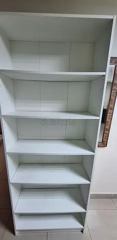 White Bookshelf with 5 Shelves