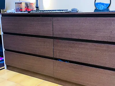Modern Wooden Dresser with Six Drawers