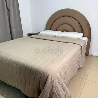 Stylish King Size Bed with Modern Headboard