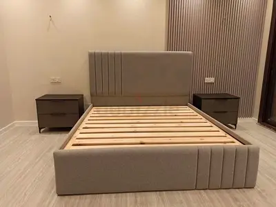 Modern Velvet Bed For Sale With Elegant Headboard And Smooth Soft Fabric Finish