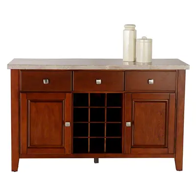 Stylish Wooden Storage Sideboard with Marble Top