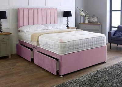 Elegant Pink Upholstered Bed with Storage