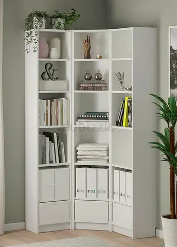 Ikea White Corner Bookcase for Your Living Space