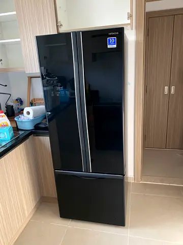 Hitachi  black  French door botttom freezer refrigerator