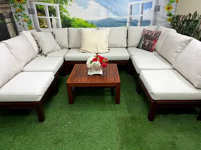 Ikea Applro outdoor 8 seater modular sofa set garden and balcony  with original ikea’s cushions