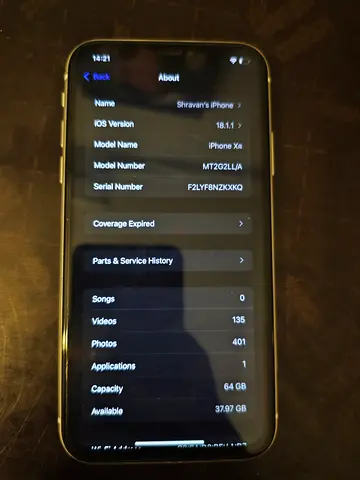 Apple iPhone XR - 64 GB - White - With Free Case and Original Box