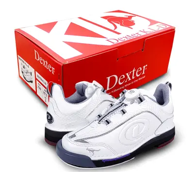 Dexter KLD Dial Kangaroo Detachable Bowling Shoes, White