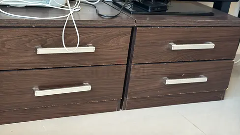 Stylish Wooden Nightstand with Two Drawers