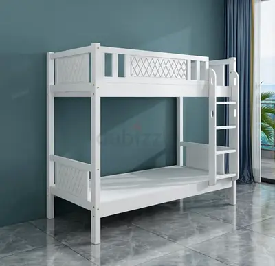 Stylish White Bunk Bed with Ladder