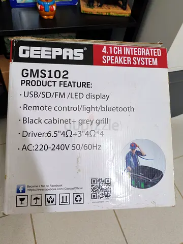 GEEPAS GMS102 4.1 Channel Integrated Speaker System - Bluetooth, Remote Control, and More!.