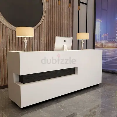 Modern Geometric White  Charcoal Desk
