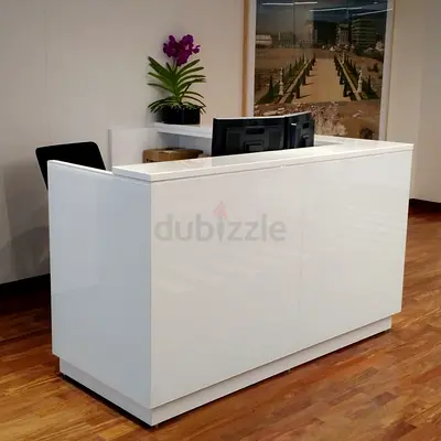 Modern Geometric Black  White Reception Desk